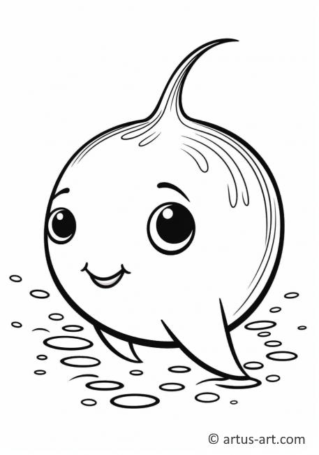 Cute Narwhal Coloring Page For Kids